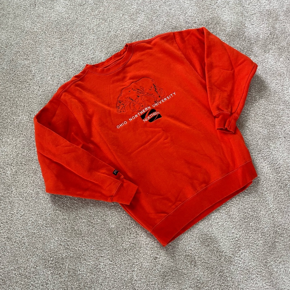 Vintage Ohio Northern University ONU Orange Polar Bear Sweatshirt Unisex Medium